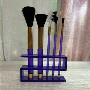 Purple Makeup Brush Set with Holder